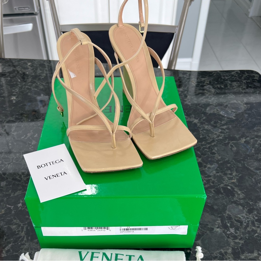 Bottega Veneta Beige Strappy Heels